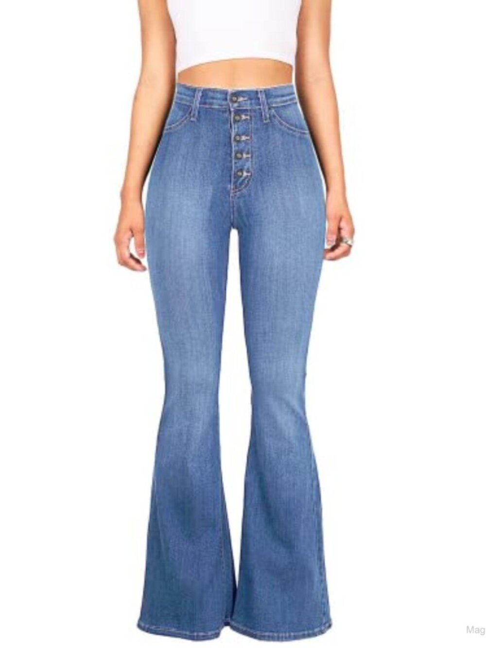 High Waisted Bell Bottom Jeans Womens Stretch Flare Retro Denim Pants